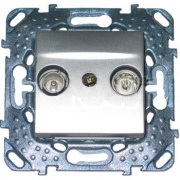 Розетка телевизионная  TV-FM проходная SE Unica Top, алюминий