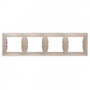 Рамка Sedna 4 поста горизонтальная, титан