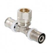 Тройник с переходом на обжимное соединение VALTEC VTm.233.I - 16 x 15 x 16 (прессовой, для м/п труб)