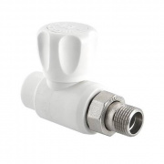 Кран шаровой для радиатора VALTEC VTp.717 - 25 x 3/4" (Пайка/НР, для полипропиленовых труб, белый)