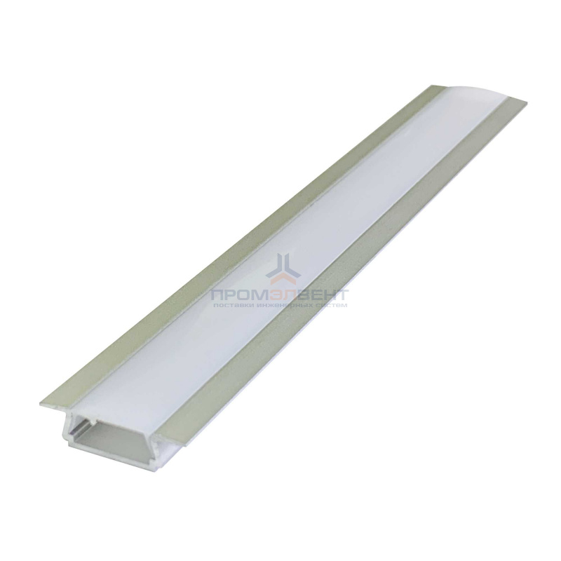 08-06 Профиль алюминиевый прямой встраиваемый для светодиод. ленты, анод.,серебро, 1 м. (3010)