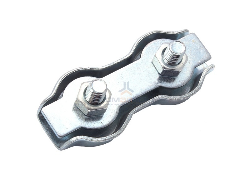 Зажим стальной 4мм Duplex для троса оцинкованный